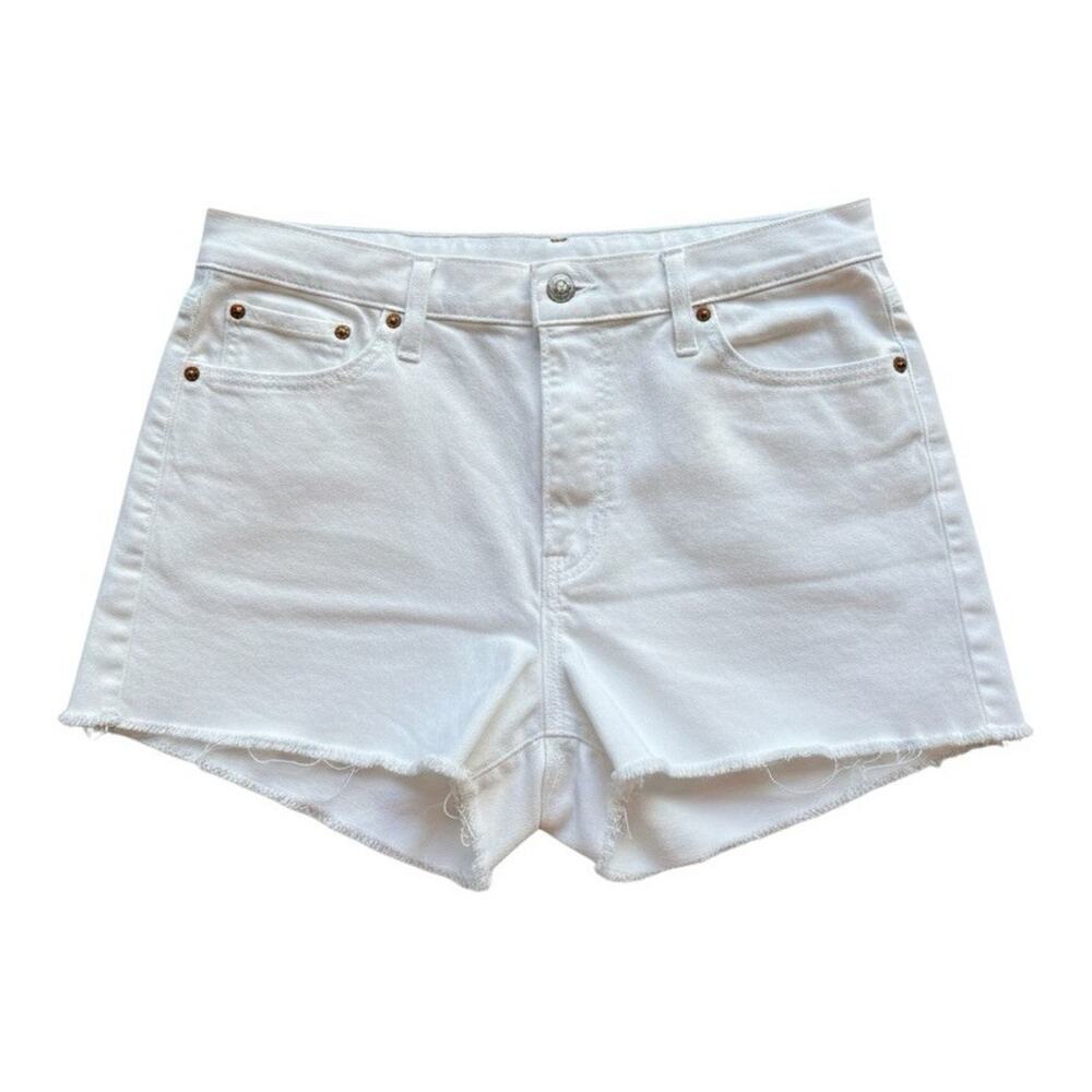 Levi's Womens High Rise White Denim Cut-Off Shorts 5-Pocket Size 32 L03